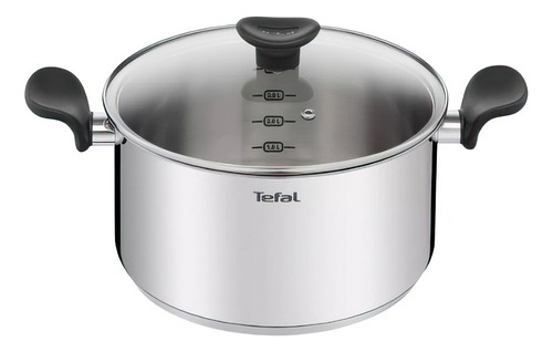 Olla Profunda Tefal 24 Cm Acero Inoxidable Y Mango Negro