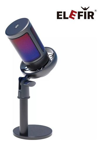 Imagen 2 de 10 de Micrófono Condenser Elefir E205 Rgb Usb Profesional Premium