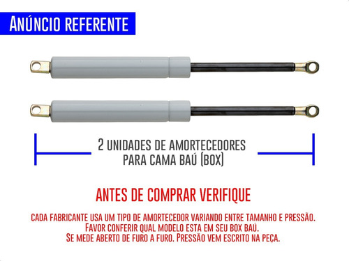 Imagem 5 de 6 de Par Amortecedor Cama Box Baú Casal 1500n/150kgf Ortobom