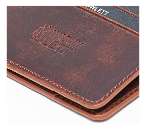 Billetera De Hombre Wowlett Cierre A Presion Ginger Marron