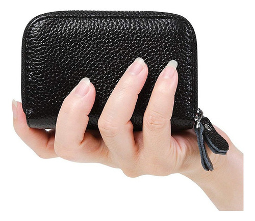 Tarjetero Piel Multi-ranura Unisex, Doble Capa Monedero