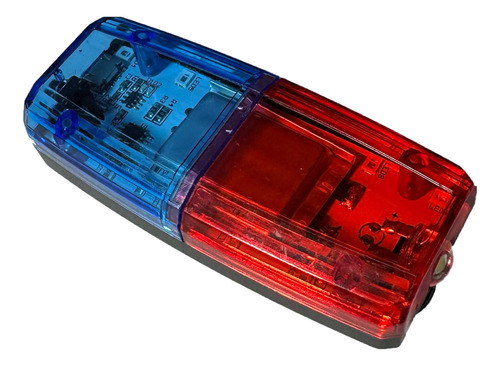 Luces Led De Policía Rojo-azul Recargable Clip 