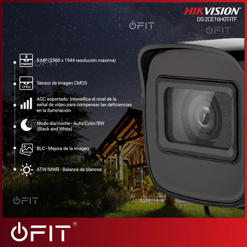Imagen 5 de 10 de Cámara Seguridad Hikvision Turbo Bullet 5mp Exterior Metal