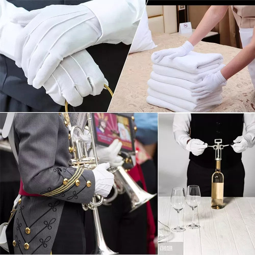** 10 Pares Guantes Blancos Algodón For