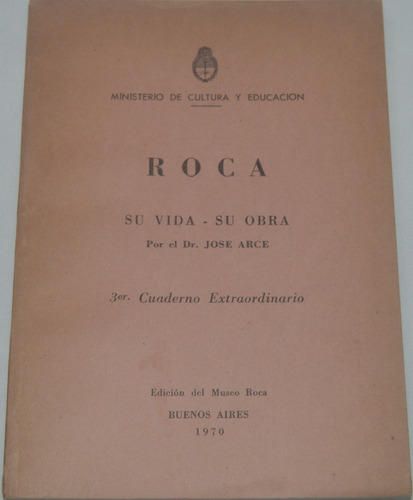 Roca Su Vida Su Obra 3ª Cuaderno Extraordinario J. Arce G24