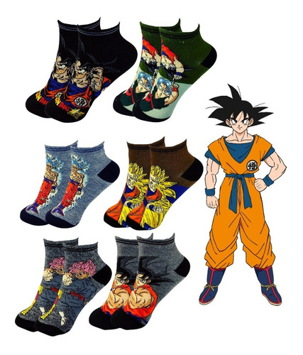 Tines De Dragon Ball Z/ Goku Anime Calidad Moda 3 Pares