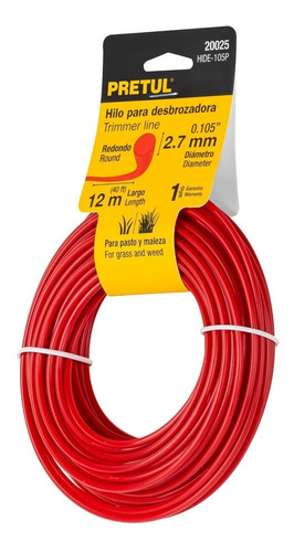 Hilo Redondo Para Desbrozadora 12 M 2.7 Mm 20025 Pretul