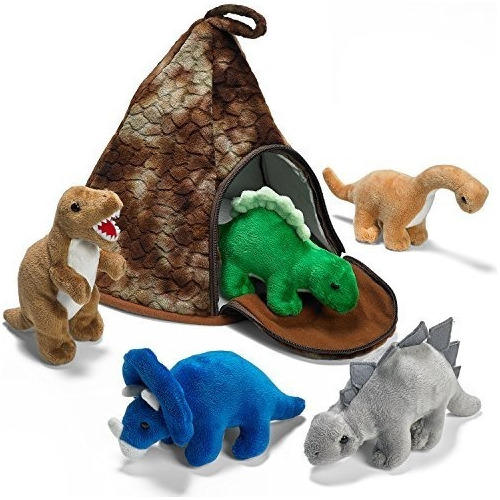 Casa Del Volcan Del Dinosaurio De Prextex Con 5 Dinosaurios