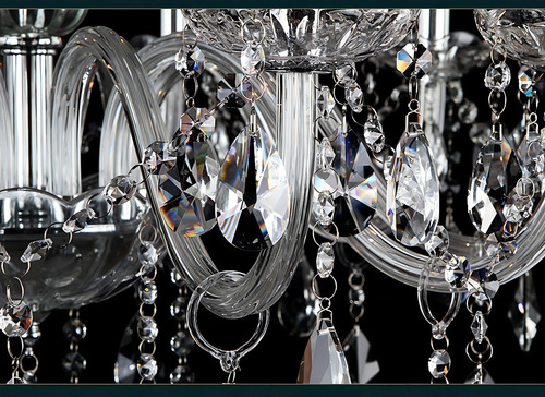 Lampara Candil De Cristal Candelabro D'gala Hq8034 15 Luces Estructura Transparente