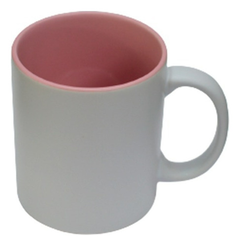 Taza Blanca De 11 Oz Mate De Color Interno Para Sublimar 36p Color Rosa