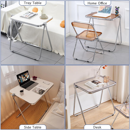 Mesa Plegable Acrílico Escritorio Para Tv Y Oficina Pequeños