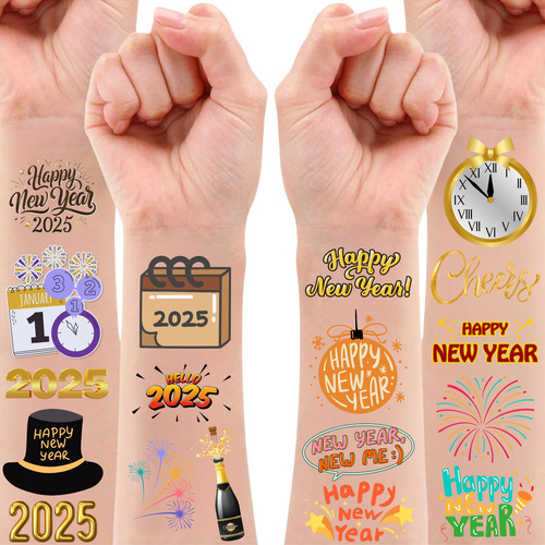 Tatuajes Temporales Vnxcrafties Feliz Celebración De Año Nue