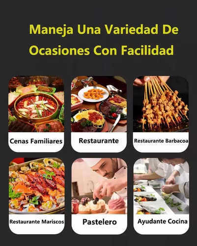 Traje De Chef De Manga Larga, Camisa + Sombrero + Delantal