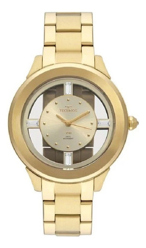 Relógio Technos Elegance Crystal F03101aa/4d Dourado 40mm