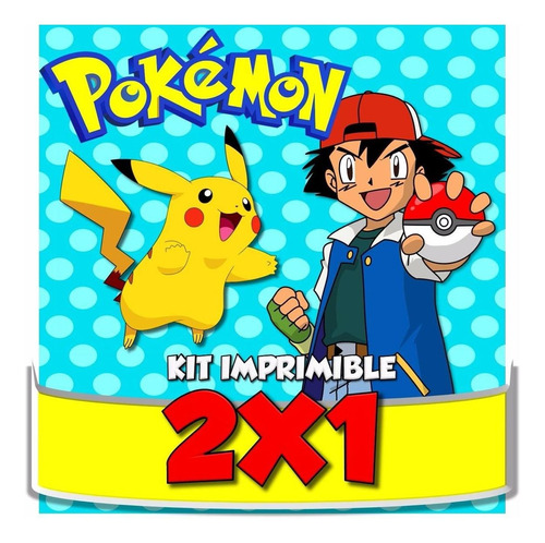 Kit Imprimible Pokemon Cotillón Cumpleaños Temáticos Fiesta