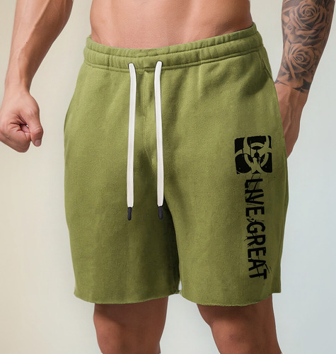 Pantalones Cortos Holgados De Color Liso Para Hombre, Talla