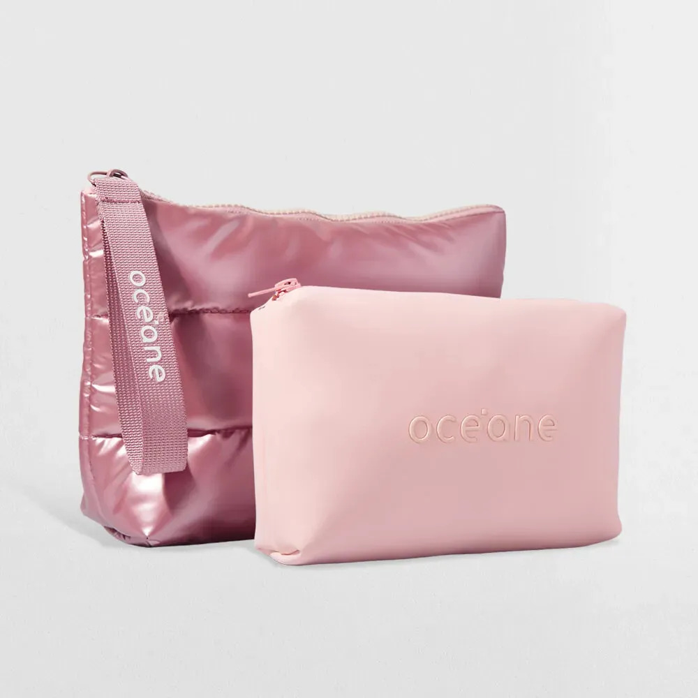 Kit Nécessaire Rosa Daily Makeup + Nécessaire Puffer Rosa Lisa