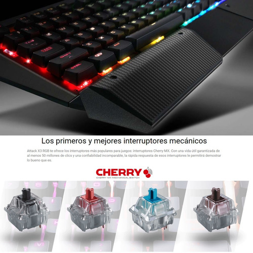 Imagen 5 de 10 de Teclado Gamer Cougar Attack X3 Rgb / Cherry Mx / Mecánico
