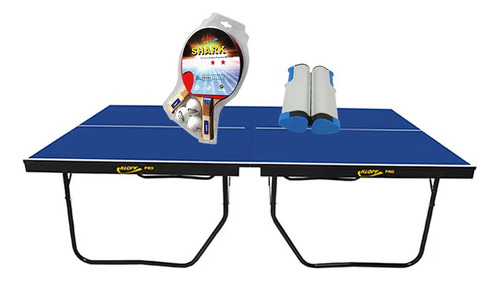 Mesa Ping Pong Mdf 25mm Klopf 1090 + Kit 5055 + Rede 5096 Cor Azul