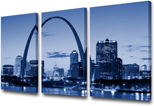 St. Louis Downtown With Gateway Arch At Night Picture C...