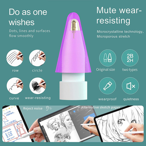 Pencil Tips Soft Wear-resistant Damping Pen Tip For Apple Re