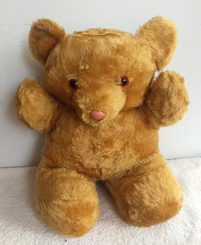 Urso Antigo De Pelúcia 45cm Dourado P/ Coleção Lindo! (g07)