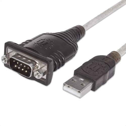 Convertidor Adaptador Serial A Usb Manhattan 1.8m Db9 Com Color Negro