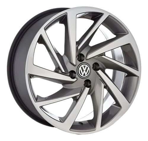 Rodas Volkswagen Gol Voyage Aro 17 4x100 (jogo) +bicos S265 Cor Grafite Diamantado