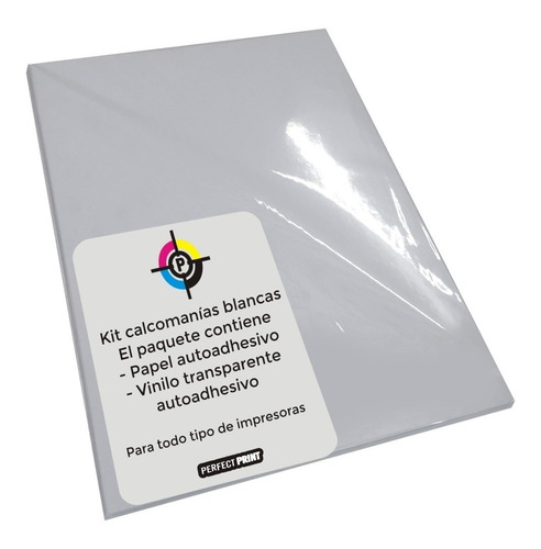 Stickers Blancos A3 Impermeables Papel + Vinilo Transparente