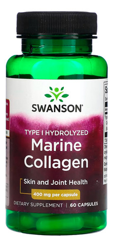 Colágeno Peixe Hidrolisado Swanson 60 Capsulas +porta Caps Sabor Sem sabor