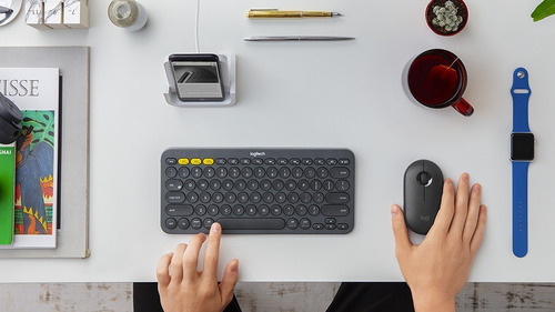 Teclado bluetooth Logitech K380 QWERTY español color grafito