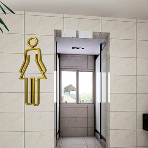 Moderno Criativo Masculino Femenino Wc Banheiro Porta Sinais