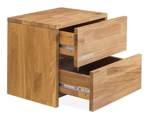 Imagen 3 de 6 de Mesa De Noche Madera 100% Maciza De Roble Ref: Maciza109