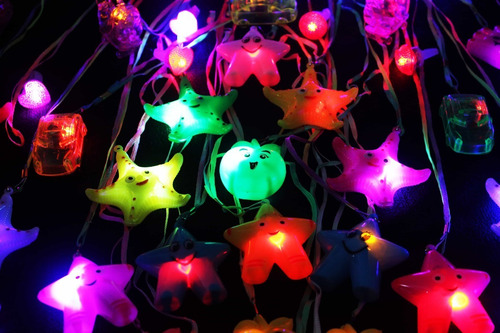 Imagen 6 de 10 de Pack Cotillon Luminoso Combo Economico Doble + Vincha Corona