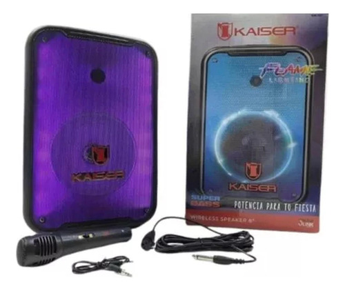 Bafle Kaiser Ksw-7007 8 Pul Recargable Bt Luz Flama Negro