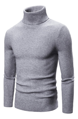 Camisa Alta Elástica Para Hombre, Suéter De Punto Con Solapa