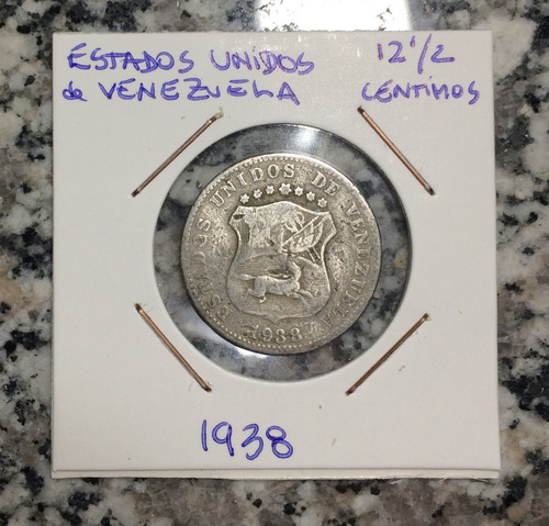 Moneda Venezuela 12 1/2  Centimos 1938  