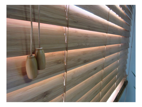 Persiana Horizontal Bambu 50mm Mel 120 L X 220 A Cm Marrom