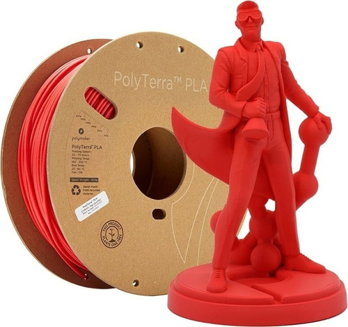 Filamento Polymaker Polyterra Pla Mate 1.75mm Impresora 3d Color Rojo (Lava Red)