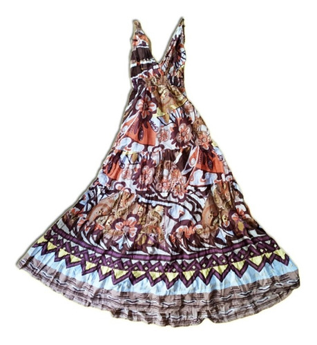Vestido Largo Marrón Hindú Mujer