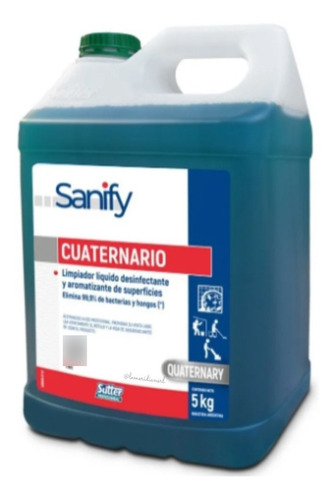 Limpiador Desinfectante Cuaternario Sutter X 5 Litros
