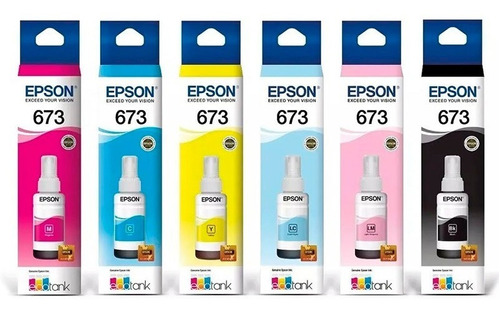 Kit De 6 Botellas De Tinta Epson T673 Originales L1800 L805