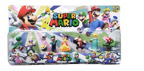 Set De 8 Figuras Mario Bros 6 Cm De Colección 