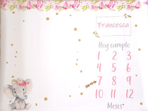 Manta Crecimiento / Lona Recuerdo Meses Bebe Personalizada