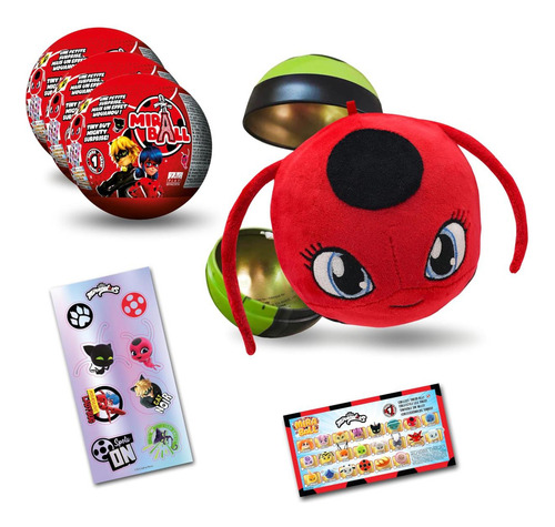 Miraculous Ladybug Miraball, Surpresa 3 Em 1, Pacote Com 3