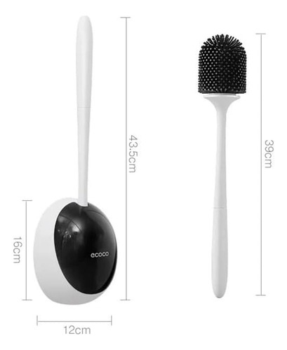 Cepillo De Silicona Ecoco Para Inodoro Con Drenaje De Pared