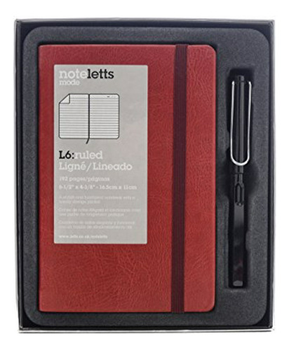 Lamy Safari Negro Pluma Y Rojo Notelets Gobernado Notebook C