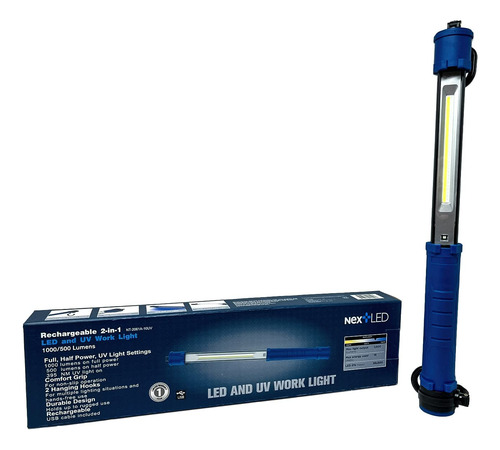 Luz De Trabajo Recargable Portátil Cob Led Y Uv 1000 Lúmenes