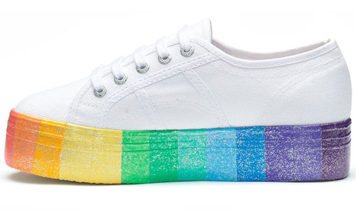 Tenis Mujer Superga 2790-cotwmulticolorglitter Blanco Superg