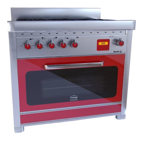 Imagen 1 de 1 de Cocina Morelli Vintage Touch 900 a gas/eléctrica 5 hornallas  roja 220V puerta con visor